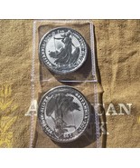 ROOSTER PRIVY MARK Britannia 1 Oz .999 Silver Royal Mint Coins 2017 Lot of 2 - $105.95