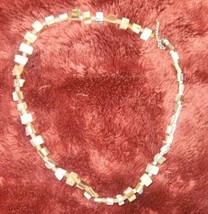 Vintage Chunky Mother of Pearl Shell Necklace 21 Inch - $19.99