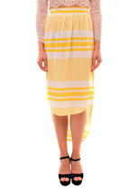 Finders Keepers Womens Skirt Mason Aspen Elegant Stylish Gold Stripe Size S - £30.88 GBP
