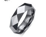 Bide silver color multi faceted prism rhombus cut spinner 6mm wedding ring for men thumb155 crop