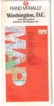 Rand McNally Washington DC Metro Baltimore Travel Road Map Vintage - £11.67 GBP