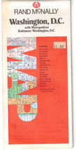 Rand McNally Washington DC Metro Baltimore Travel Road Map Vintage - £11.09 GBP