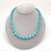 Strand of 10mm Kingman Genuine Natural Turquoise Beads 19&quot; Necklace (#J6... - £708.61 GBP