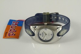 Modern Jewelry Mudd Brand Metal &amp; Blue Rubber Watch Nwt Quartz - £8.82 GBP