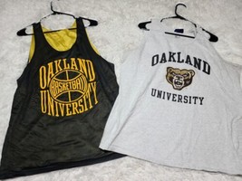 Lot 2x Oakland University Golden Grizzlies Tank Tops Mesh Basketball Rev... - $23.12