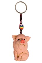 Key Chain Keyring Purse Bag Charm Pink Piggy - £9.49 GBP