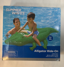 Summer Waves Alligator Ride-On Inflatable Swimming Pool Float  64&quot; X 36&quot;... - £20.32 GBP