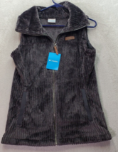 Columbia Vest Womens Small Gray Sherpa Fire Side Polyester Pockets Full ... - $37.08