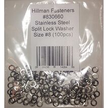 Hillman No. 8 Split Lock Washer Stainless Steel 100/Box - $18.28