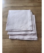 3 Vtg Lilac Linen Napkins Clean Great Display Or Crafting Or Quilting - $10.00