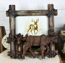 Country Rustic Elk Moose By Faux Barbed Wire Barnwood Easel Picture Frame 4&quot;X6&quot; - £21.92 GBP