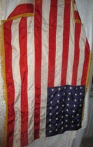Vintage 48 Star Ceremonial American Flag with Gold Fringe  - £127.08 GBP