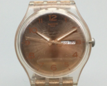 Vintage Swatch Glistar Watch Unisex 41mm Rose Gold Glitter Day Date New ... - $49.49