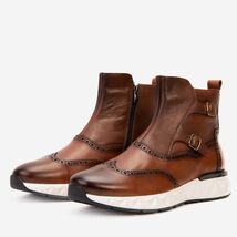 The Stealth Wingtip Buckle Tan Leather Men Boot image 2