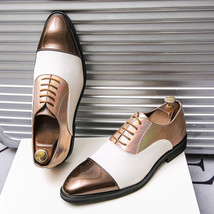 Fashion Contrast Dress Shoes for Men Cap Toe New Stylish OxParty Men PU Leather  - £55.58 GBP