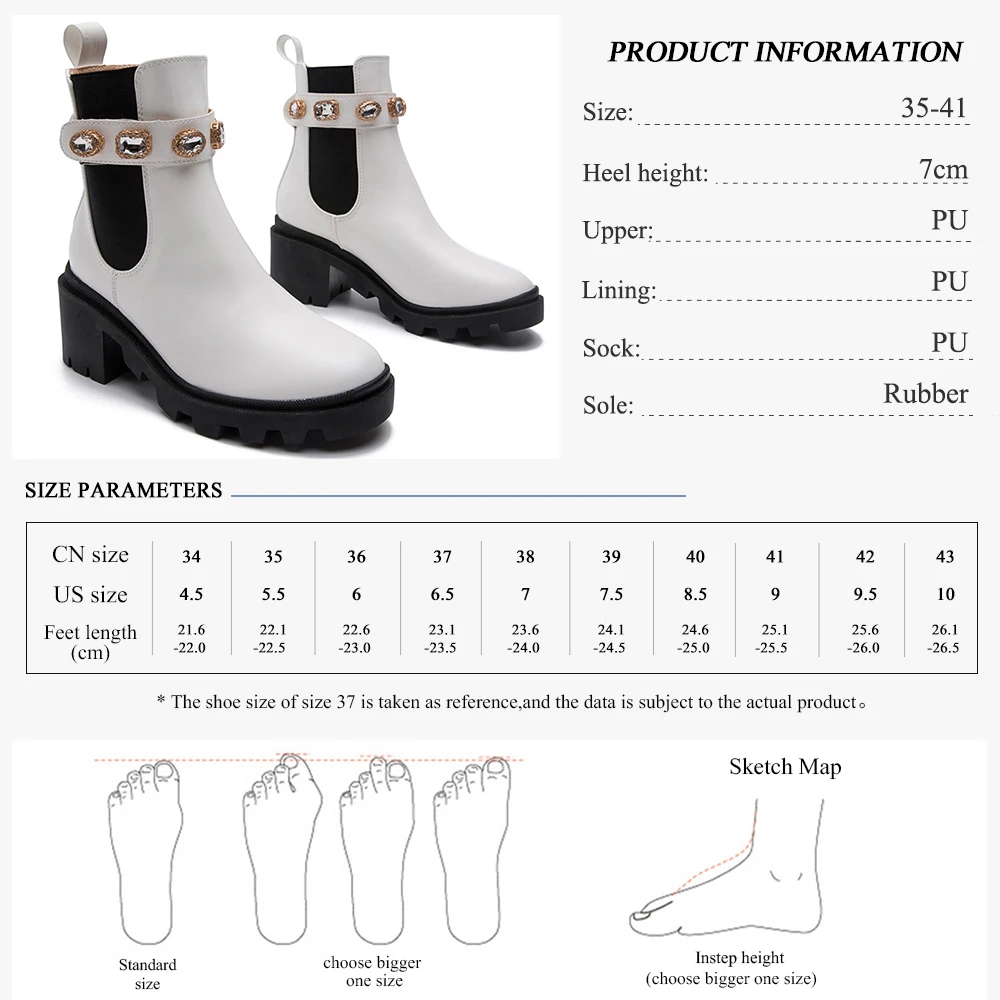 Rand new fashion women s 2022 autumn platform ankle boots round toe chelsea shoes metal thumb200