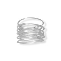 925 Sterling Silver Coil Women Ring Handmade Wire Spiral Stackable Ring Size 7 - £50.33 GBP