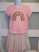 Berkley Jensen Multi Colored 2pc Shirt &amp; Tulle Skirt Outfit Size 4T Girl... - $22.50