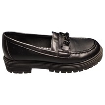 SEYCHELLES Betty 2 Platform Loafers Women 7 Black Chain Detail Round Toe... - £25.04 GBP