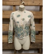 Vintage Empire Knitwear Cardigan Sweater Womans Size S KG Floral Damask - $366.48 MXN