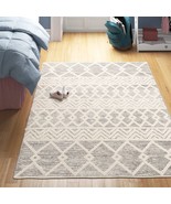 6-ft. x 9-ft. Hand Woven Wool Blend Grey Beige Ivory Persian Style Area Rug - $393.49