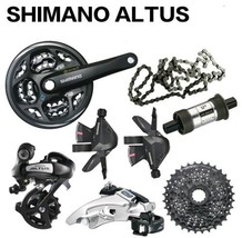 Shimano Altus M310 3x8 Speed Groupset 7pcs Shifter Derailleur Crank Cassette MTB - £103.53 GBP