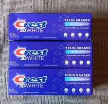 (3) Crest 3D White Stain Eraser 3.1 oz Anticavity Icy Clean Mint Toothpaste(K17) - £12.60 GBP