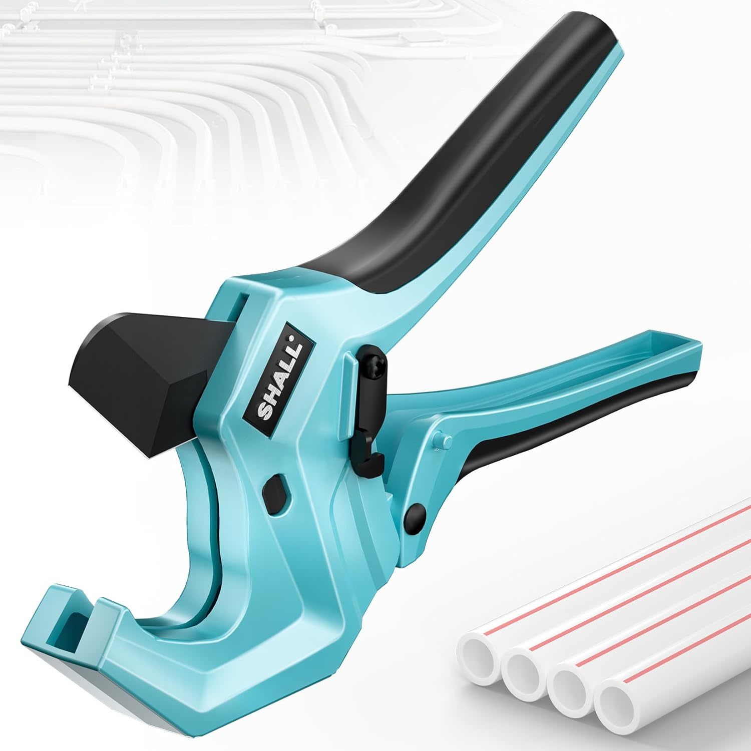 Shall Pvc Pipe Cutter, Cuts Up To 2-1/2”, Heavy-Duty Aluminum Ratchet Pipe - $27.72