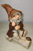 GNOMES Sleepy Hollow Figurine 1989 Bachwurks Holland Studio Fishing Time - $28.89