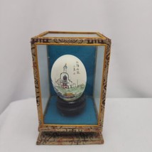 Chinese Pagoda Hand Painted Egg in Box Prosperity - $14.85