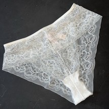 NWT Victoria&#39;s Secret S PANTY high-waist Cheeky COCONUT White LACE DREAM... - $29.69