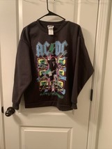 AC/DC Adult Graphic Fleece Sweatshirt Blow-Up Your Video Charcoal Gray Size S - $29.10