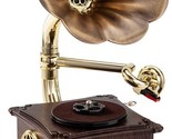 Mini Vintage Retro Phonograph Gramophone Vinyl Record Player Stereo Spea... - £259.30 GBP