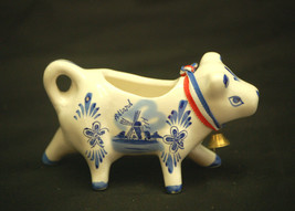 Vntage Cow Creamer w Bell Holland Windmill Scene Country Farm Kitchen Tool Decor - £11.67 GBP