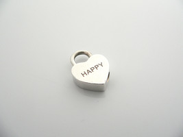 Tiffany &amp; Co Silver HAPPY Heart Padlock Pendant Charm Rare Gift Love - £287.71 GBP