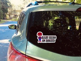 Baby Hero on Board Car Sign Baby Spiderman on Board Car  Sign Vinyl Decals - $7.70