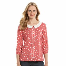 NWT LC Lauren Conrad Disney&#39;s Mickey Mouse Minnie Peter Pan Collar Top XS - £15.48 GBP