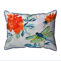Betsy Drake Dragonfly &amp; Red Flower Extra Large Zippered Pillow 20x24 - £49.18 GBP
