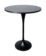 LeisureMod 27&quot; Round Bar Height MDF Top Pub Table Stainless Steel Pedest... - $7,225.86 MXN+