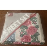NOS Vintage McCarthy International Sheet Set TWIN Size Roses Flower Flor... - $19.89