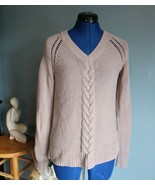 Women&#39;s Old Navy V-Neck Cable Sweater Top Mocha Brown Size S - £6.88 GBP