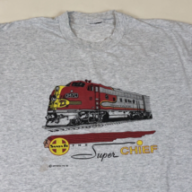 Vintage Santa Fe Super Chief Locomotive Railroad Gray Train T shirt 1989 - $29.69
