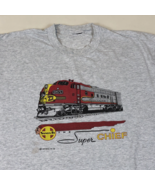 Vintage Santa Fe Super Chief Locomotive Railroad Gray Train T shirt 1989 - $29.69