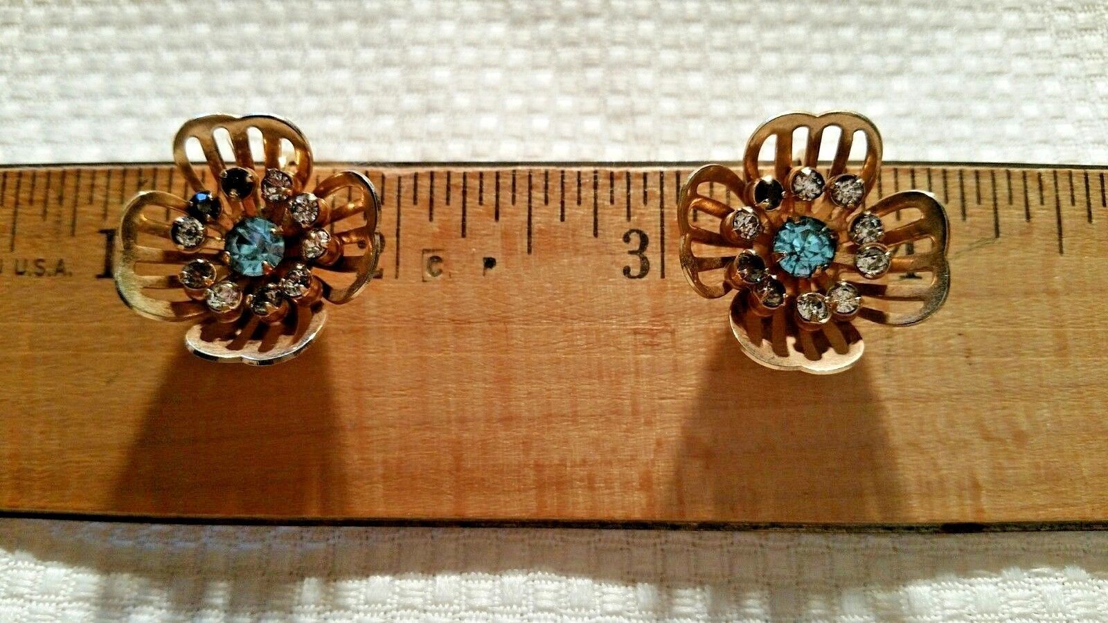 Vintage Mid Century Signed Bugbee and Niles B.N. Gold Tone Screw Back Earrings Item image 4
