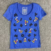 Disney Mickey Mouse Top Women&#39;s Small Short Sleeve Blue Organic Cotton B... - $11.40