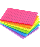 Lined Sticky Notes 4X6 in Bright Ruled Stickies Colorful Super Sticking ... - $18.37 CAD