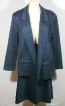 Cape Cod Match Mates Skirt Suit 18 Jacket Blue Green Plaid USA - £31.23 GBP