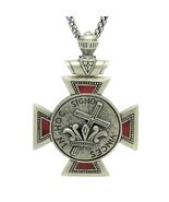 Knights Templar Sterling Silver Cross and Crown Pendant with Chain Handc... - $184.20