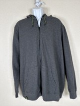 District Men Size 2XL Dark Gray Nvidia Full Zip Hooded Sweatshirt - £8.71 GBP