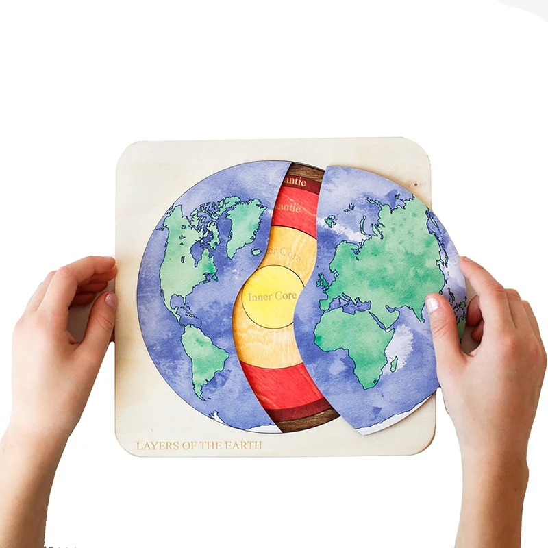 Children Earth Structure Puzzles Toy Montessori Jigsaw Board Science Game Ear - £16.68 GBP